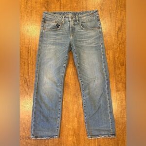 R13 Womens Boy Straight Jeans Blue Denim Waist 26x24 Five Pocket